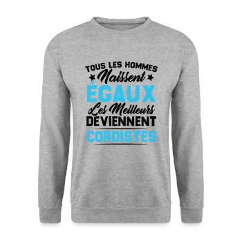 Les Meilleurs Hommes Deviennent Cordistes - Sweat-shirt Unisexe - gris chiné - Devant - Alina (178cm) & Michal (187cm)