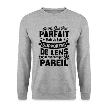 Je suis supporter de Lens, Idée cadeau football - Sweat-shirt Unisexe - gris chiné - Devant - Alina (178cm) & Michal (187cm)