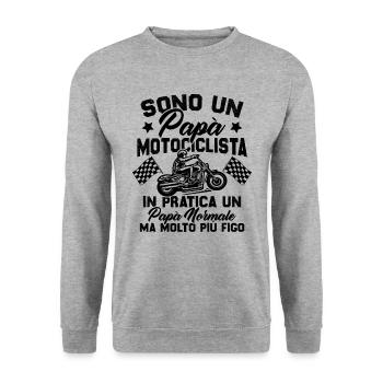 Un père motard et un père normal plus cool - Sweat-shirt Unisexe - gris chiné - Devant - Alina (178cm) & Michal (187cm)