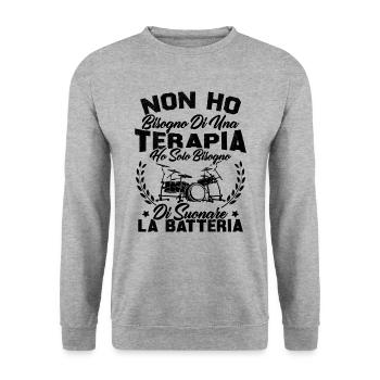 J'ai juste besoin de jouer de la batterie - Sweat-shirt Unisexe - gris chiné - Devant - Alina (178cm) & Michal (187cm)