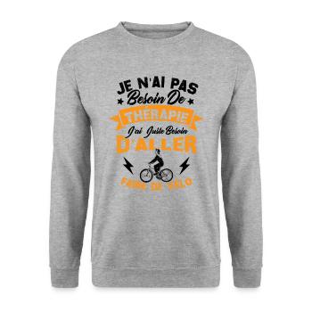 J'ai juste besoin d'aller faire du vélo - Sweat-shirt Unisexe - gris chiné - Devant - Alina (178cm) & Michal (187cm)