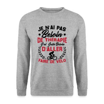 J'ai juste besoin d'aller faire du vélo - Sweat-shirt Unisexe - gris chiné - Devant - Alina (178cm) & Michal (187cm)