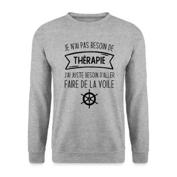 J'ai juste besoin d'aller faire de la voile - Sweat-shirt Unisexe - gris chiné - Devant - Alina (178cm) & Michal (187cm)