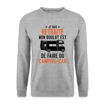 Je suis retraité je fais du camping-car - Sweat-shirt Unisexe - gris chiné - Devant - Alina (178cm) & Michal (187cm)