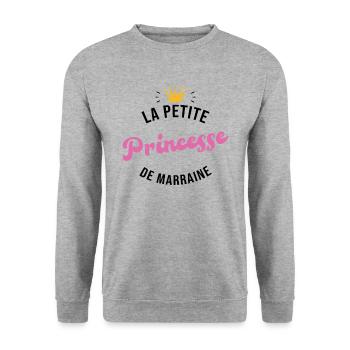 La Petite Princesse De Marraine - Sweat-shirt Unisexe - gris chiné - Devant - Alina (178cm) & Michal (187cm)