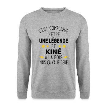 Une légende et Kiné - Sweat-shirt Unisexe - gris chiné - Devant - Alina (178cm) & Michal (187cm)