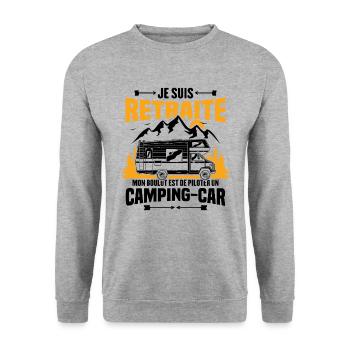 Je suis retraité et piloter un camping-car Cadeau - Sweat-shirt Unisexe - gris chiné - Devant - Alina (178cm) & Michal (187cm)