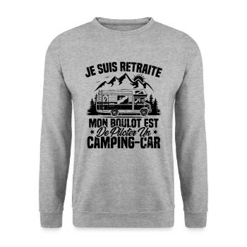 Je suis retraité et piloter un camping-car Cadeau - Sweat-shirt Unisexe - gris chiné - Devant - Alina (178cm) & Michal (187cm)