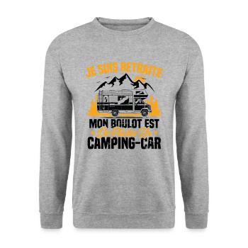 Je suis retraité et piloter un camping-car Cadeau - Sweat-shirt Unisexe - gris chiné - Devant - Alina (178cm) & Michal (187cm)