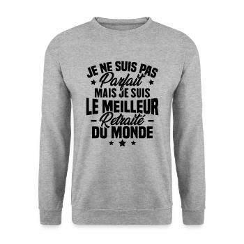 Pas parfait mais le meilleur retraité du monde - Sweat-shirt Unisexe - gris chiné - Devant - Alina (178cm) & Michal (187cm)