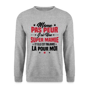 J'ai une Mamie et elle est toujours la pour moi - Sweat-shirt Unisexe - gris chiné - Devant - Alina (178cm) & Michal (187cm)