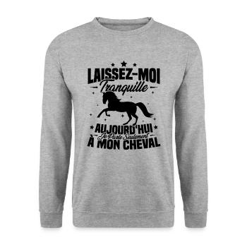 Cadeau aujourd'hui je parle seulement à mon cheval - Sweat-shirt Unisexe - gris chiné - Devant - Alina (178cm) & Michal (187cm)