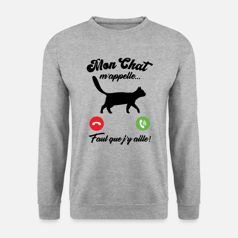 Mon chat m'appelle - Sweat-shirt Unisexe - gris chiné