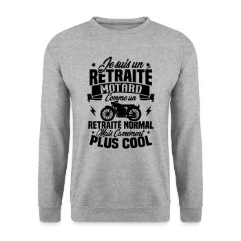 Je suis un retraité motard un retraité normal - Sweat-shirt Unisexe - gris chiné - Devant - Alina (178cm) & Michal (187cm)
