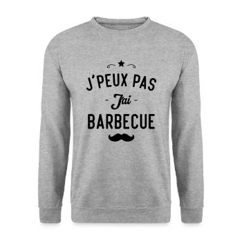 Je peux pas j'ai barbecue - Sweat-shirt Unisexe - gris chiné - Devant - Alina (178cm) & Michal (187cm)