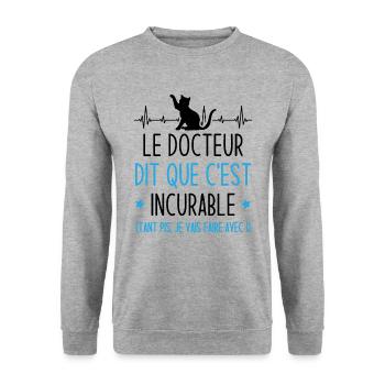 Le docteur dit que c'est incurable - Sweat-shirt Unisexe - gris chiné - Devant - Alina (178cm) & Michal (187cm)