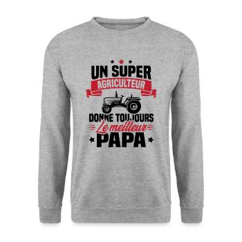 Super agriculteur donne toujours le meilleur papa - Sweat-shirt Unisexe - gris chiné - Devant - Alina (178cm) & Michal (187cm)