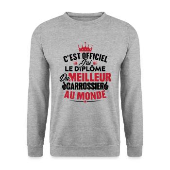 Meilleur carrossier au monde - Sweat-shirt Unisexe - gris chiné - Devant - Alina (178cm) & Michal (187cm)
