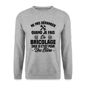 Ne pas déranger quand je fais du bricolage Humour - Sweat-shirt Unisexe - gris chiné - Devant - Alina (178cm) & Michal (187cm)
