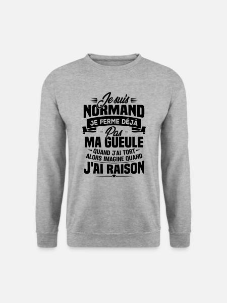 Humour cadeau Je suis Normand - Sweat-shirt Unisexe - gris chiné