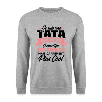Je suis une tata archère - Sweat-shirt Unisexe - gris chiné - Devant - Alina (178cm) & Michal (187cm)