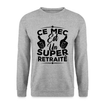 Ce mec est un super retraité - Sweat-shirt Unisexe - gris chiné - Devant - Alina (178cm) & Michal (187cm)