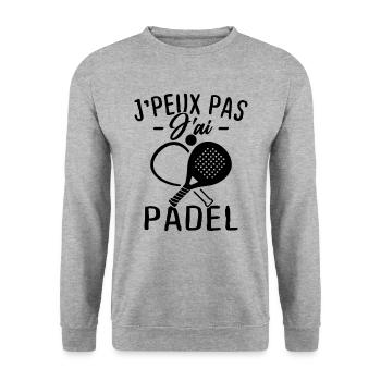 I can't I have Padel - Unisex Sweatshirt - salt & pepper - Front - Alina (178cm) & Michal (187cm)