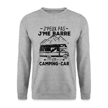 je m'en fous je me barre en camping car - Sweat-shirt Unisexe - gris chiné - Devant - Alina (178cm) & Michal (187cm)