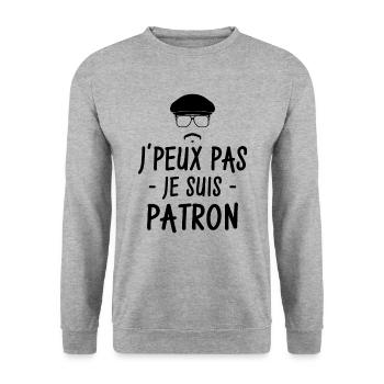 Ich kann nicht, ich bin ein Chef - Unisex Pullover - Weißgrau meliert - Vorne - Alina (178cm) & Michal (187cm)