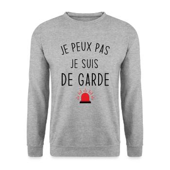 I can't I'm on call - Unisex Sweatshirt - salt & pepper - Front - Alina (178cm) & Michal (187cm)