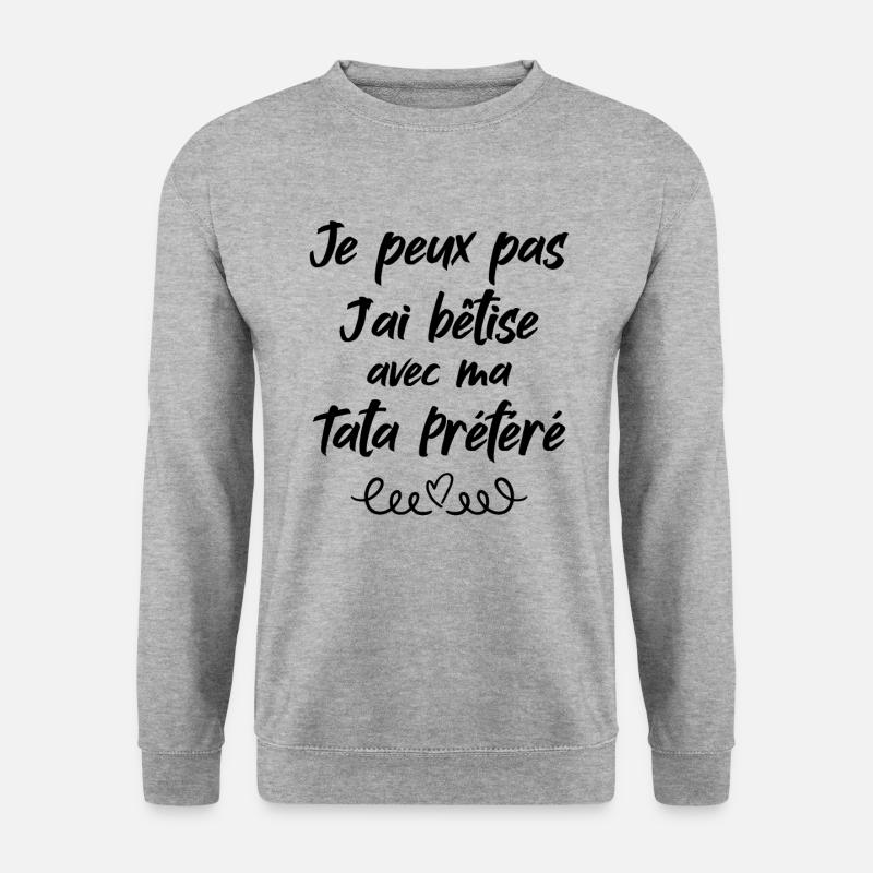 Ich kann nicht, ich habe Dummheit mit meiner Lieblingstata - Unisex Pullover - Weißgrau meliert