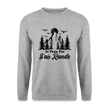 Ich kann nicht wandern - Unisex Pullover - Weißgrau meliert - Vorne - Alina (178cm) & Michal (187cm)