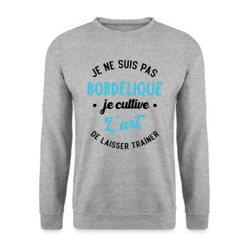 Pas Bordélique, je cultive l'art - Sweat-shirt Unisexe - gris chiné - Devant - Alina (178cm) & Michal (187cm)