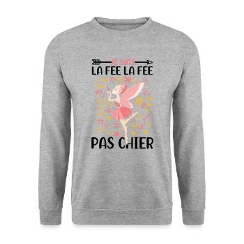 Je suis la fée la fée pas chier - Sweat-shirt Unisexe - gris chiné - Devant - Alina (178cm) & Michal (187cm)