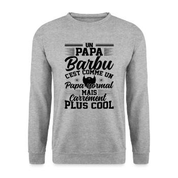 Un papa barbu c'est comme un papa normal - Sweat-shirt Unisexe - gris chiné - Devant - Alina (178cm) & Michal (187cm)