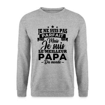 Je ne suis pas parfait meilleur papa du monde - Sweat-shirt Unisexe - gris chiné - Devant - Alina (178cm) & Michal (187cm)
