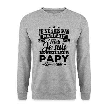 Je ne suis pas parfait meilleur papy du monde - Sweat-shirt Unisexe - gris chiné - Devant - Alina (178cm) & Michal (187cm)