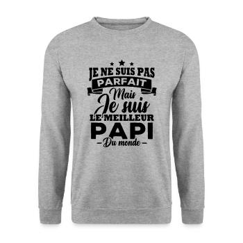 Je ne suis pas parfait meilleur papi du monde - Sweat-shirt Unisexe - gris chiné - Devant - Alina (178cm) & Michal (187cm)