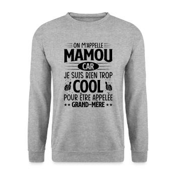 On m'appelle mamou - Sweat-shirt Unisexe - gris chiné - Devant - Alina (178cm) & Michal (187cm)