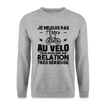 Je ne suis pas accro au vélo - Sweat-shirt Unisexe - gris chiné - Devant - Alina (178cm) & Michal (187cm)