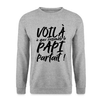 Voilà à quoi ressemble le papi parfait - Sweat-shirt Unisexe - gris chiné - Devant - Alina (178cm) & Michal (187cm)