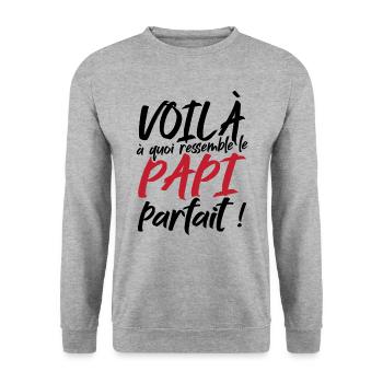 Voilà à quoi ressemble le papi parfait - Sweat-shirt Unisexe - gris chiné - Devant - Alina (178cm) & Michal (187cm)