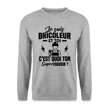Je suis bricoleur - Sweat-shirt Unisexe - gris chiné - Devant - Alina (178cm) & Michal (187cm)