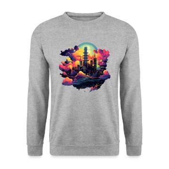 Tokyo Skyline - Sweat-shirt Unisexe - gris chiné - Devant - Alina (178cm) & Michal (187cm)