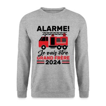 I'm going to be big brother 2024 / Future big brother - Unisex Sweatshirt - salt & pepper - Front - Alina (178cm) & Michal (187cm)