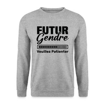 Futur gendre Cadeau humour personnalisé - Sweat-shirt Unisexe - gris chiné - Devant - Alina (178cm) & Michal (187cm)