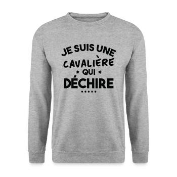 Je suis Une cavalière Qui déchire - Sweat-shirt Unisexe - gris chiné - Devant - Alina (178cm) & Michal (187cm)