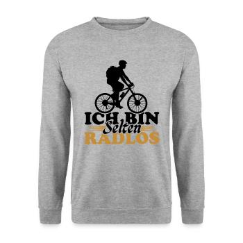 Ich Bin Selten Radlos Fahrrad Fahrradfahrer Männer - Unisex Pullover - Weißgrau meliert - Vorne - Alina (178cm) & Michal (187cm)