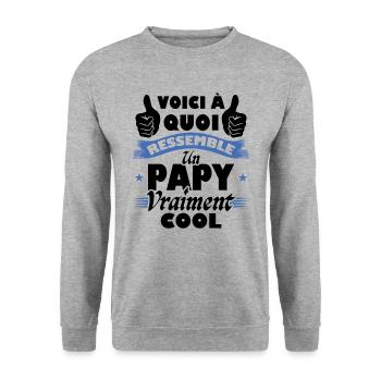 Voici à quoi ressemble un papy vraiment cool - Sweat-shirt Unisexe - gris chiné - Devant - Alina (178cm) & Michal (187cm)