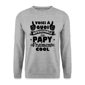 Voici à quoi ressemble un papy vraiment cool - Sweat-shirt Unisexe - gris chiné - Devant - Alina (178cm) & Michal (187cm)